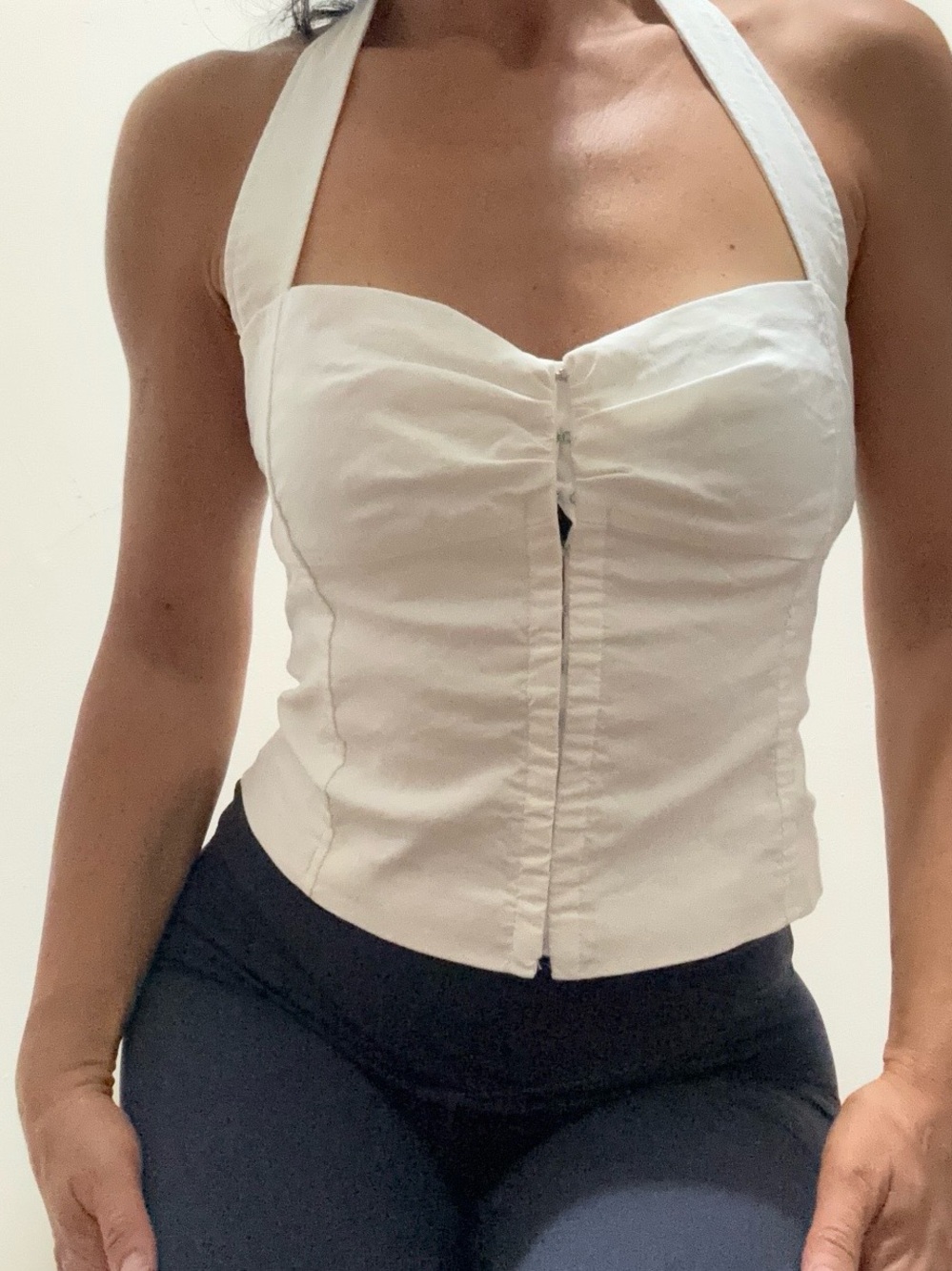 Zara Women’s White Halter Bustier Top